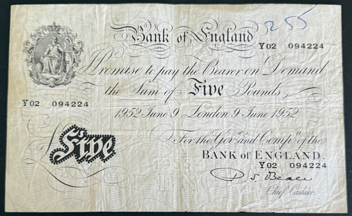 Bank england white 5 - *bank, £5
