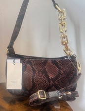 dark brown snakeskin shoulder