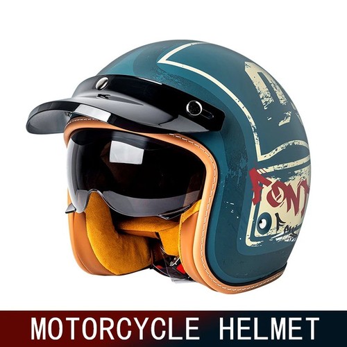Dot retro open face half - face,