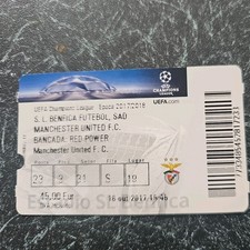 Benfica vs Manchester United  2017 Match Ticket  Champions League 