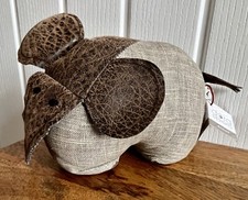 Dora Designs Bookend Door Stop Elle Elephant Rustic Shabby Chic Heavy - With Tag