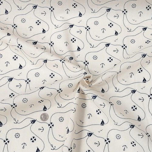 Polycotton fabric nautical - fabric,