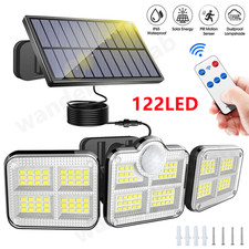 Outdoor 74 LED Solar Powered PIR Motion Sensor Wall Light Garden Security Lamp