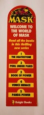 Rare vintage World Of MASK (toys) Knight Books advertising bookmark/bookmarker 