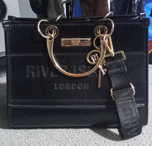 River island black faux - river,