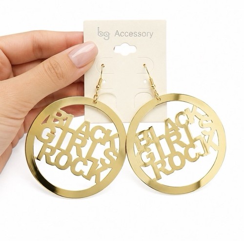 Black girls rock gold - gold, hoop