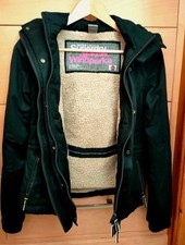 Superdry Ladies Girls Windparka Warm Lined Dark Navy Blue Parka Coat XS 8 10