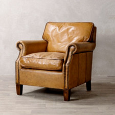 Tan leather armchair - leather, classic