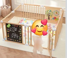 Wooden Baby Playpen with Door