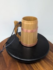 Wooden Beer Stein With Copper