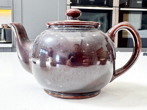 Vintage ceramic teapot brown - vintage,