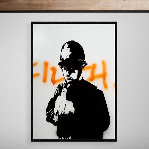 Rude copper banksy stencil - rude,