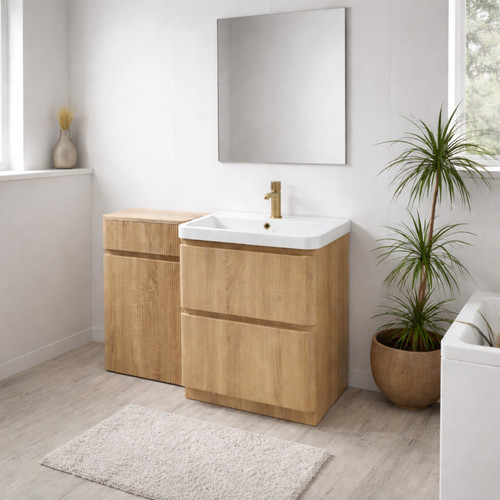Bathroom vanity unit fluted - bathroom,