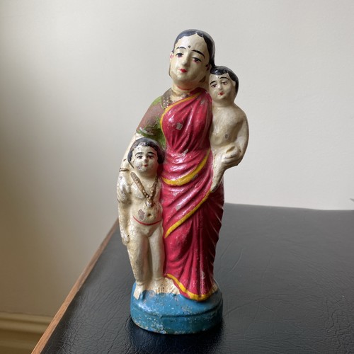 Antique terracotta golu doll - terracotta,