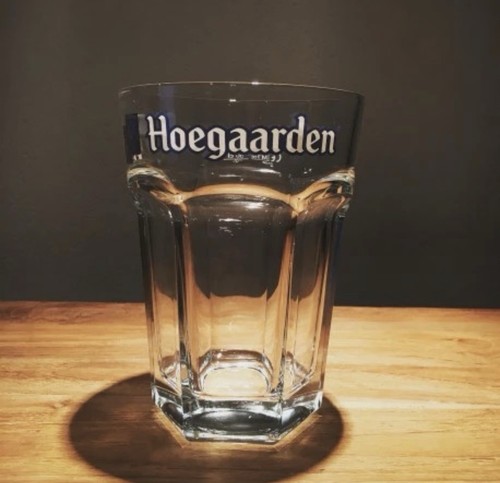 Hoegaarden pint glass lined - glass,