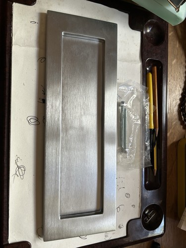 Satin chrome letter plate - chrome, by