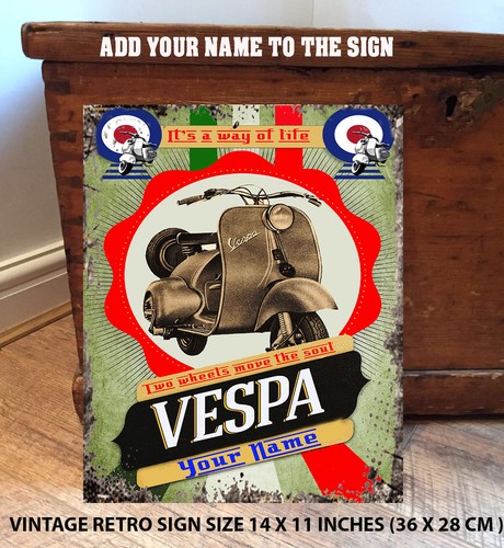 Personalised vespa mod scooter - mod,