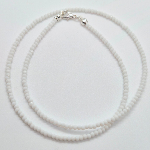 White crystal rondelle - rondelle, beaded