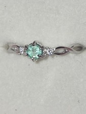 Colombian Emerald Green Sterling Silver 925 Adjustable Size Ring