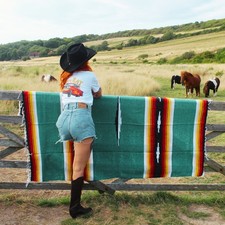 Turquoise sunset baja diamond blanket