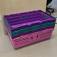 10x Bale Arm Crates Plastic Storage Stacking Boxes 600 x 400 x 167mm