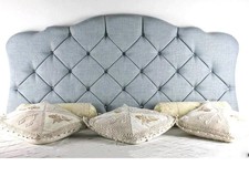 Zoe Bed Headboard in Crush Velvet, Chenille, Linen, Diamante - FRENCH COLLECTION
