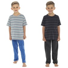 Boys Striped Cotton Pyjamas Kids Pyjama Set Age 5-13 Years