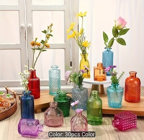 Colorful glass vase small - colorful,