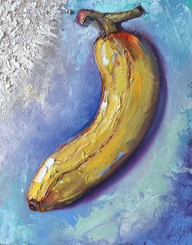 Banana oil painting 25x20cm - banana,