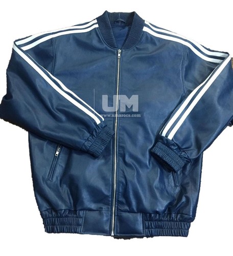 Men blue leather track - blue,