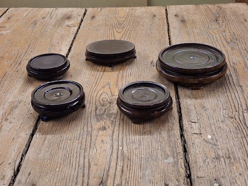Five vintage chinese carved - five,