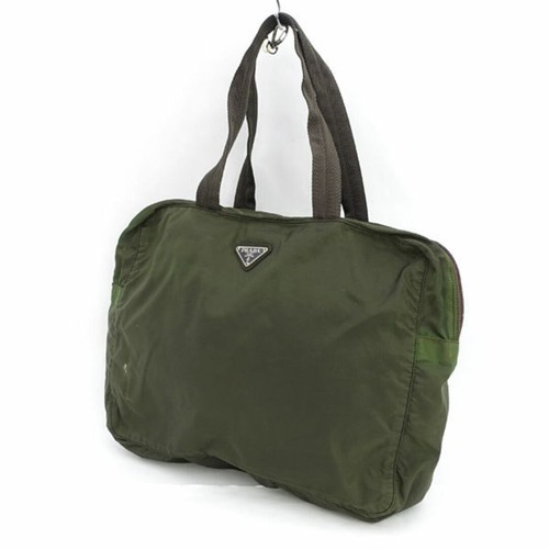 Prada briefcase nylon green - nylon,