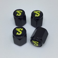 Black Alloy Valve Caps X4
