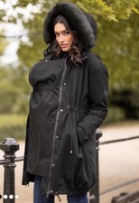 Seraphine Black Sub-Zero Padded 3in1 Maternity & Babywearing Jacket Sz Uk 10 NEW