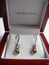 Hot Diamonds Sterling Silver Diamond Heart Earrings in Original Box