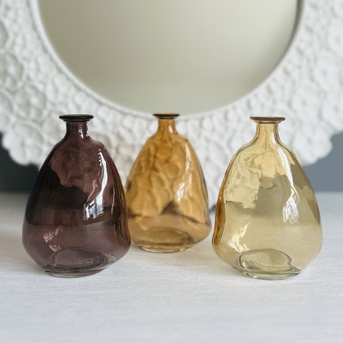 Coloured glass bud vase - coloured, set
