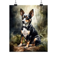 Rat Terrier Dog Art Print, Dog