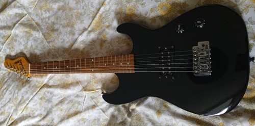 Black encore electric guitar - black,