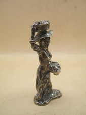 Vintage Sterling Silver Novelty Statue  Of A Street Vendor FRUIT GREENGROCER #2
