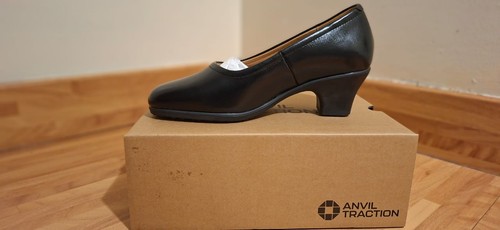 Ladies leather black court - leather,