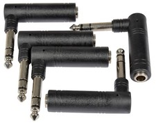 Right Angle Adaptor 6.3mm Stereo Jack Plug – 6.3mm Stereo Jack Socket