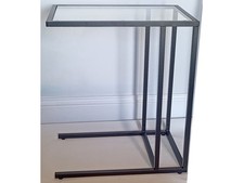 IKEA Vittsjo black glass metal side table laptop bedside occasional small