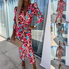 UK Womens V Neck Floral Boho