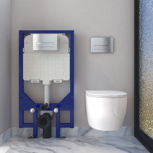 Rimless wall hung toilet - hung,