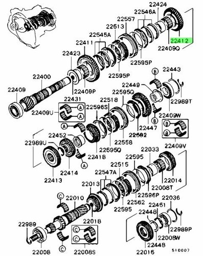 Gear output shaft 2nd - m/t,
