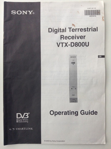 Sony digital terrestrial - sony,