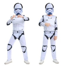 Kids White Death Trooper Storm Trooper Star Wars Cosplay Party Costume Dress Up