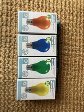 4x Crompton 1.5w LED GLS Festoon Light Bulbs Green Yellow Amber Blue BC B22d