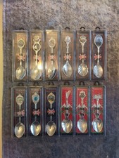 Watson's Silver Plated Spoon Collection Set Of 12 With Plastic Cases
