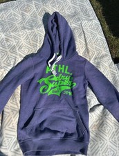 Mens Superdry Purple And Green Hoodie Size XS